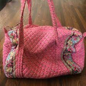 Vera Bradley Pink Pansy Medium Duffel Bag